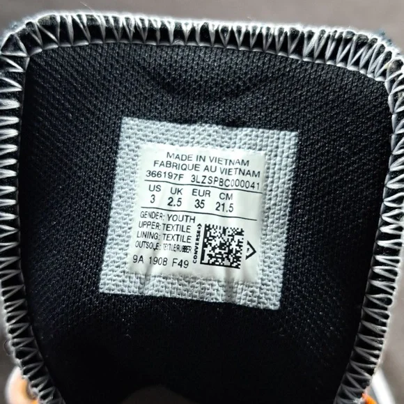 Converse Chuck Taylor All Star Archive Flame Black Ombre Sneakers VG US J3 W5 - Picture 3 of 16